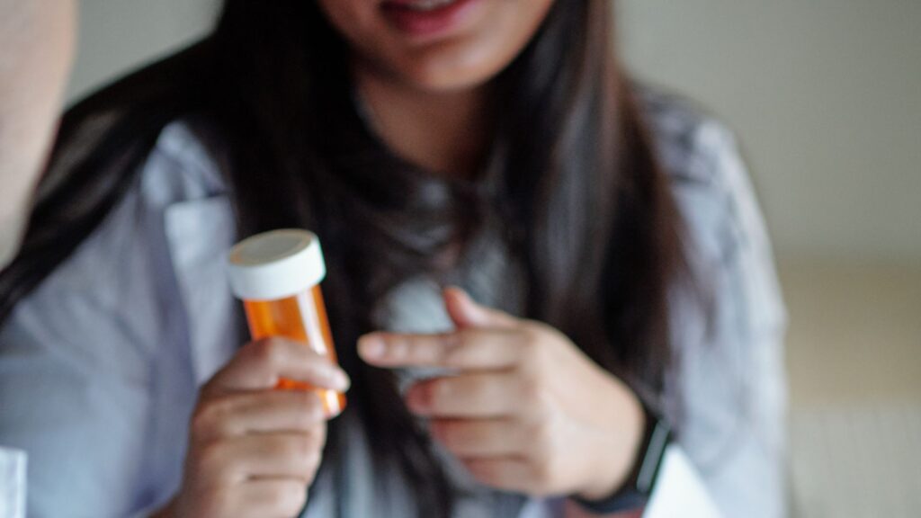 Counsellor explaining about switching antidepressants